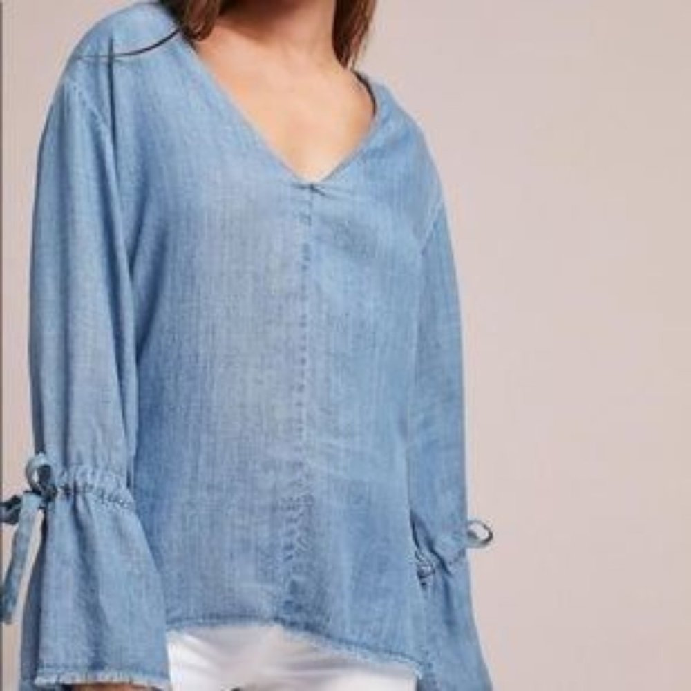 Rails Zimi Linen Blend Denim Chambray Top - image 3